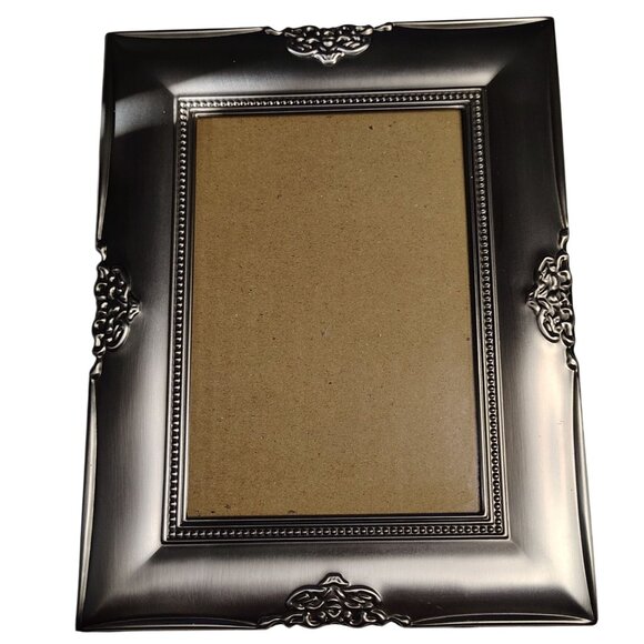 Metal Picture Frame 5x7 Ornate Silver Tone Vintage Style Brushed Finish Elegant - Picture 1 of 13